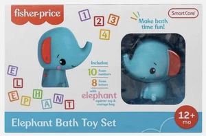 Fisher-Price Elephant Bath Toy Play Set 19 Pieces with Storage Bag Baby Toddler - Picture 1 of 4