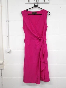Fenn Wright Mason 100% Silk Pink Tie Detail Knee Length Dress Ladies Size UK 14 - Picture 1 of 4