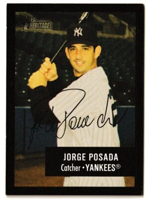 2003 Bowman Heritage Black Border Signature Jorge Posada #1 New York Yankees - Image 1 of 3