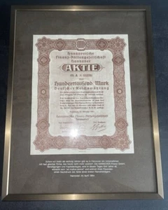 Bild Aktie Hannover 1984 Rarität Hunderttausend Mark - Bild 1 von 8