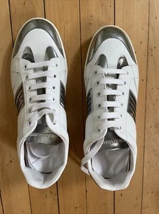 Nuove Sneakers Giorgio Armani Bianche e Argento Taglia 37 Made In Italy - Foto 1 di 5