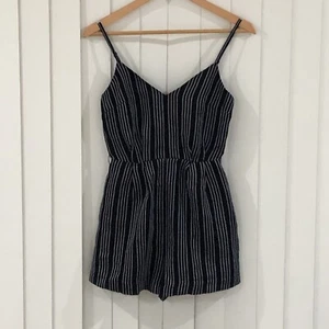 Kookai Women's Cameo Playsuit Size 34 (Aus 6) Black White Pinstripe Romper Lined - Picture 1 of 17