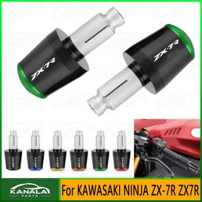 7/8" Handlebar Grips Handle Bar End Caps For KAWASAKI NINJA ZX-7R ZX7R 2000-2023 Foto 1 de 4