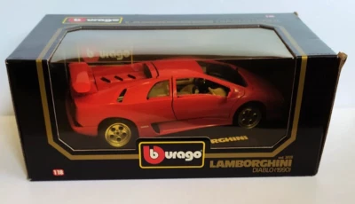 BURAGO 1:18  AUTO DIE CAST LAMBORGHINI DIABLO 1990 ROSSO  MADE IN ITALY     3028 - Immagine 1 di 4
