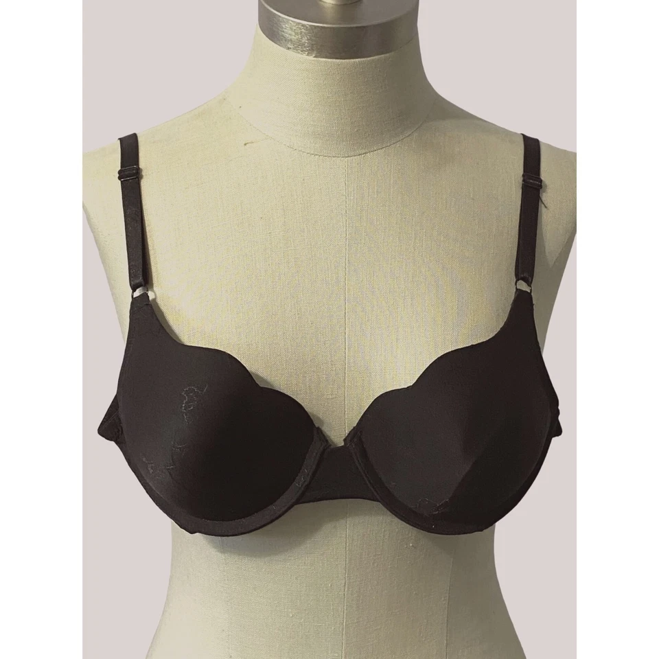 Sujetador con aros acolchado festoneado negro Rampage para mujer talla 34B Foto 1 de 4