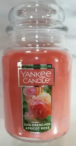 Yankee Candle SUN-DRENCHED APRICOT ROSE Large Jar 22 Oz Pink Housewarmer New Wax - Picture 1 of 4