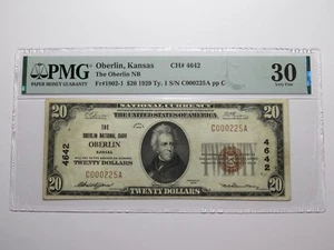 $20 1929 Oberlin Kansas KS National Currency Bank Note Bill Ch. #4642 VF30 PMG - Picture 1 of 4