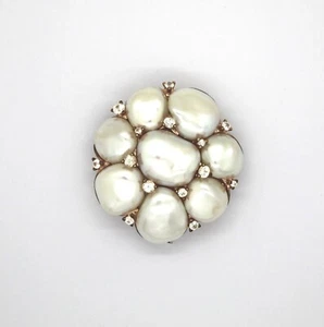 Pendant Brooch Mimì Gold Pink 18k,Silver 925,Sapphires And Pearls Baroque - Picture 1 of 5