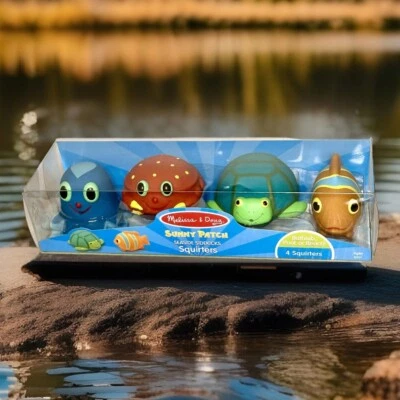 Melissa & Doug Sunny Patch 4 compañeros junto al mar apretar chorros juguete de baño nuevo Foto 1 de 4