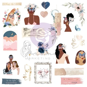 Indigo By Frank Garcia Cardstock Ephemera 22/Pkg-Shapes, Tags, Words, F - 3 Pack - Picture 1 of 1