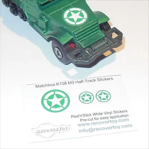 Matchbox Lesney King Size K108a Battle Kings M3 Halftrack Stickers - Picture 1 of 5