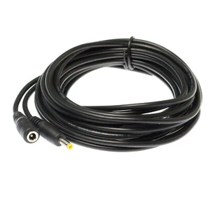Long 5m Extension Power Lead Charger Cable Black for Panasonic HC-V250 Camcorder - Picture 1 of 5
