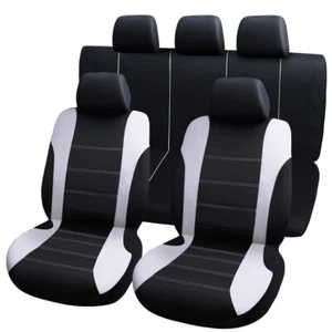 9pieces Universal Fashion Style Front Back Car Seat Covers Set Gray Blue - Picture 1 of 4