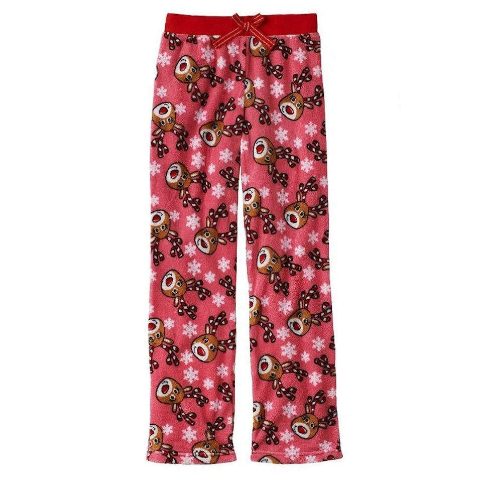 Falls Creek Fleece Holiday Pajama Pants Pink Girls XS 4/5 New - Image 1 of 1
