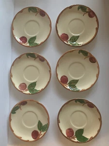 Fransican Apple Dinnerware- 6 Saucers, Vintage - Picture 1 of 12