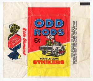 Paquete de cera Donruss 1969 ODD RODS serie 1 5 centavos envoltura tarjeta pegatina B.K. Taylor - Imagen 1 de 2