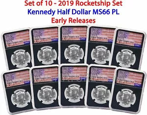 2019 D Kennedy NGC MS66 PL Early Releases Rocketship Set of 10 - Picture 1 of 2