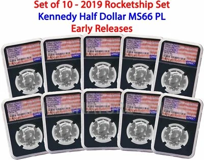 2019 D Kennedy NGC MS66 PL Early Releases Rocketship Set of 10 - Image 1 of 2