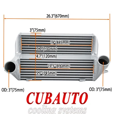 Aluminum 7.5'' Intercooler for 2007-2012 BMW 135i/335i N54 & N55 E82 E90 E92 E93 Foto 1 de 4