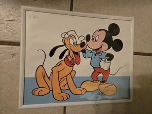 VINTAGE Walt Disney Company Animated Prints Mickey Mouse and Friends 1987 Framed - Bild 1 von 1
