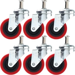 6 Pack Heavy-Duty 2.5" Swivel Caster Wheel Creeper Service Cart Stool Post Mount - Picture 1 of 5