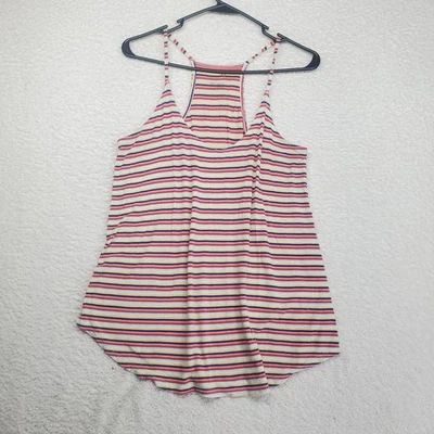 So Vintage Women's Cami Top Medium Striped Racerback 2000's Halter Top Y2K - Image 1 of 4