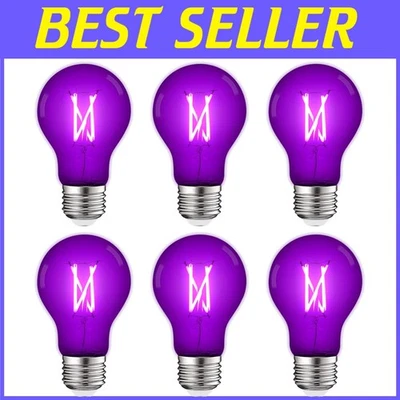 Bright Purple A19 LED Bulbs, Event Lighting 6-Pack - Image 1 of 4