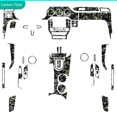 Kits completos de molduras interiores de fibra de carbono forjada amarilla de 60 piezas para Ford Mustang 15-22 Foto 1 de 4
