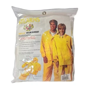 Vintage Stearns Driflex Yellow Nylon Rain Suit - MEDIUM PANTS - XL JACKET - Picture 1 of 6