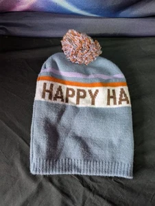 Happy Happy Pom Gorro Talla Única Adultos Azul Tobogán Invierno Sombrero  - Imagen 1 de 2