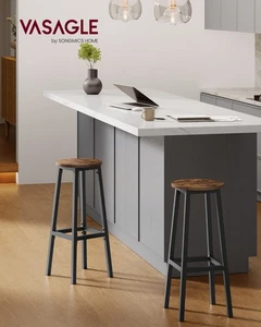 Barhocker, 2er Set, Barstühle, Küchenstühle mit Metallgestell, einfache Montage - Bild 1 von 12