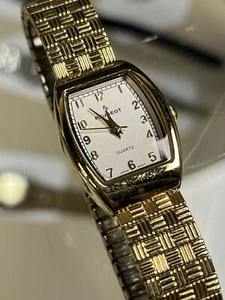 Peugeot Yellow Gold Plated Stretch Band Quartz Ladies Watch - Picture 1 of 4
