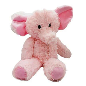 Classic Toy Co Pink Elephant Plush Stuffed Animal Shaggy Brown 26" - Picture 1 of 12