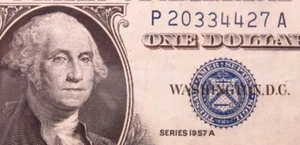 USA $1 1957 A P2033442A # SILVER Certificate Dollar BLUE Seal Bank Money America - Picture 1 of 3