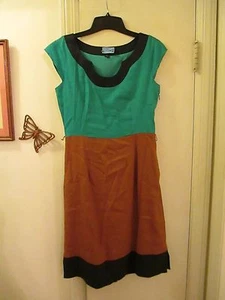 Land's End - Multi-color Dress - Size 4 - Scooped Neckline - Cap Sleeves - Picture 1 of 3