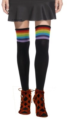 Calcetines/ropa de baile con rayas arco iris Foto 1 de 3