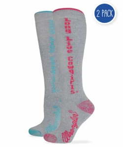 Wrangler Womens Merino Wool Seamless Cowgirl Boot Tall Knee High Long Socks 2PK - Picture 1 of 6