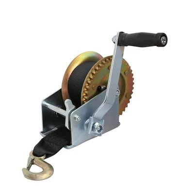 Cabrestante de manivela de alta resistencia de 20 pies 1200 lb correa de poliéster para ATV barco sendero Foto 1 de 4