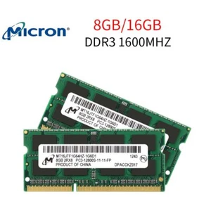 Micron 16GB 8GB 4GB PC3-12800S 2Rx8 DDR3 1600MHz 204Pin SODIMM Laptop Memory LOT - Picture 1 of 14