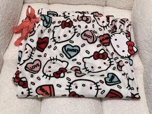 NEW SANRIO Hello Kitty Pajama Pants Valentines Day Candy Soft PJs LARGE - Picture 1 of 7