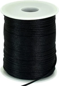 2mm x 110 Yards Black Nylon Cord Satin String for Bracelet Jewelry Ma... - Picture 1 of 6