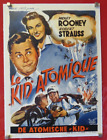 THE ATOMIC KID ORIGINAL 1954 BELGIAN CINEMA POSTER LINEN BACKED Mickey Rooney