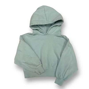 Crop Hoodie Mädchen Zara Größe 6 hellsalbei Fleece gefüttert - Bild 1 von 2