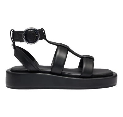 BOSS Sandali Donna In Pelle Con Plateau Chiusura con Fibbia Brandizzata Modello Foto 1 de 4