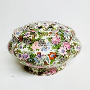 Antique Crown Ducal Chintz Floral/Birds Rose Bowl/Vase - Picture 1 of 8