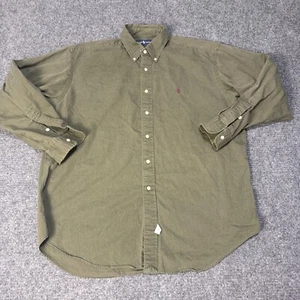 Ralph Lauren Hemd Herren Large Grün Army Military Canvas Knopfleiste Langarm - Bild 1 von 10