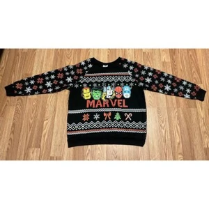 Ugly Christmas Sweater Xmas Sweatshirt Crewneck Size Large Marvel - Picture 1 of 9