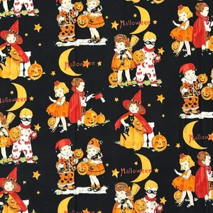 Alexander Henry Fabric Trick Or Treat 2006 Halloween Kids Black 31" x 39" Read - Picture 1 of 12