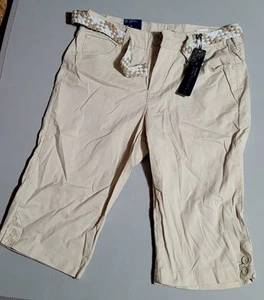 🛍 Pantalones Cortos Bandolino Denim Caqui Marrón Bermudas Cinturón Trenzado Algodón ~ 6 M3020 🛍 - Imagen 1 de 11