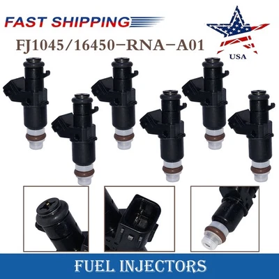 6X Injetores de combustível Honda 16450-PWC-J01 fabricante de equipamento original para Honda 16450-PZA-L01 16450-RTW-A01 - Imagem 1 de 4